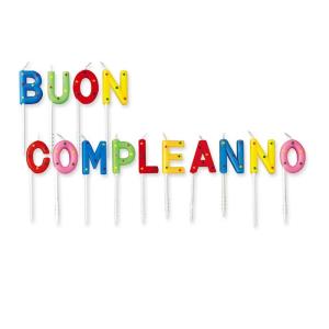 CANDELE BUON COMPLEANNO COLORATE POIS